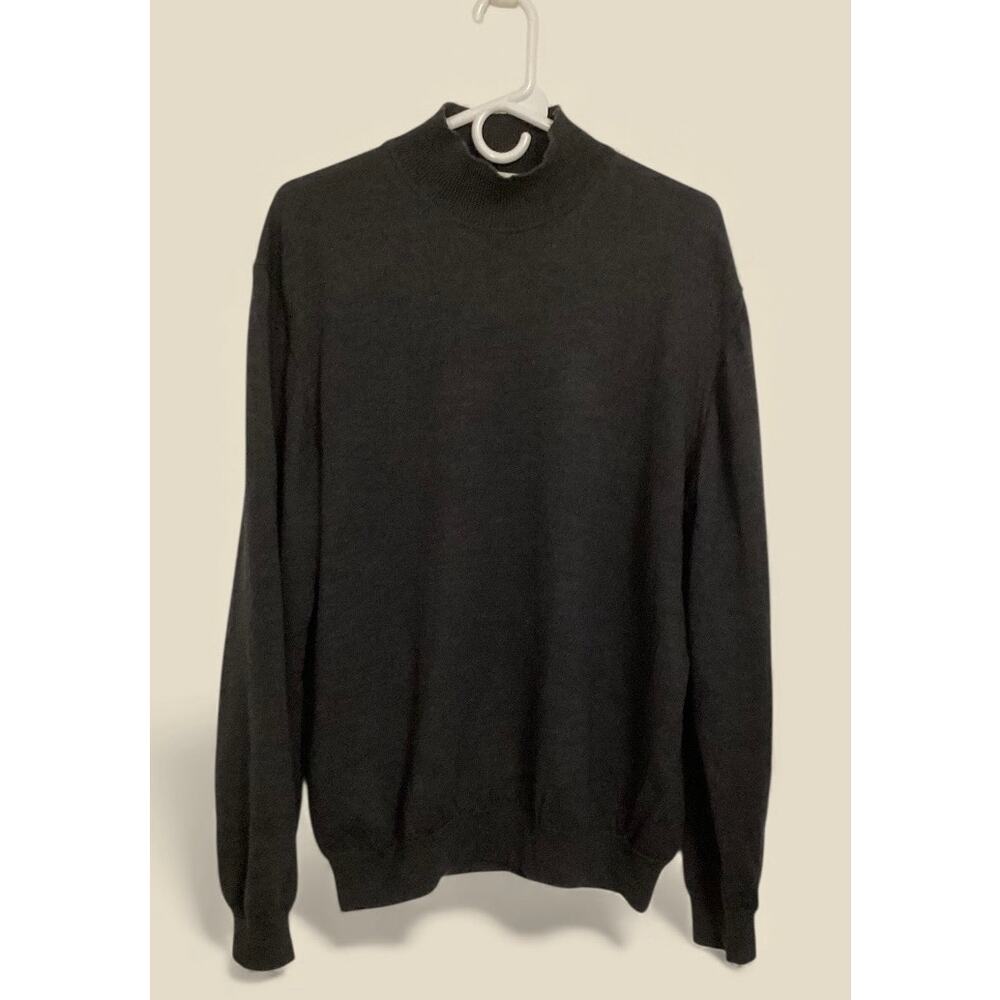 Alfani Men's Woolmark 100% Merino Wool Pullover Sweater Gray‎ L made in Italy
